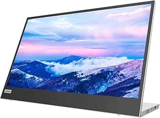 Lenovo L15 Portable Monitor, 15.6” Display, Full HD Resolution, IPS Panel, 250 nits Brightness, 60Hz Refresh Rate, USB-C Ports, Height-Adjustable Stand, Flicker-Free Technology, Grey