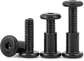 Rely®⇒VP INDUSTRIES (Combo Set -20 Pcs) M8x25 mm Black Allen JCB Screw with JCB Female Sleeve Barrel Nut + Allen Key 1 pc | Fastener for Joining Wood Boards, Cabinets, Cupboards,Chairs & Beds