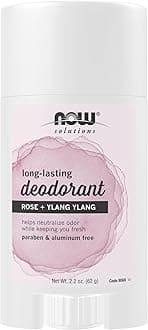 NOW Foods Solutions, Long-Lasting Deodorant Stick, Rose and Ylang Ylang Scent, Odor Neutralizing and Keeps You Fresh, 2.2-Ounce