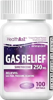 Gas Relief Simethicone 250mg | Fast Gas Relief | Relieve Symptoms Naturally (100 Softgels (Pack of 1))