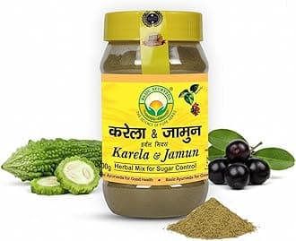 Basic Ayurveda Karela & Jamun Powder 200g (Pack of 2) | Herbal Ayurvedic Blend | Helps Maintain Healthy Blood Sugar Levels | Supports Digestion, Metabolism & Diabetic Care