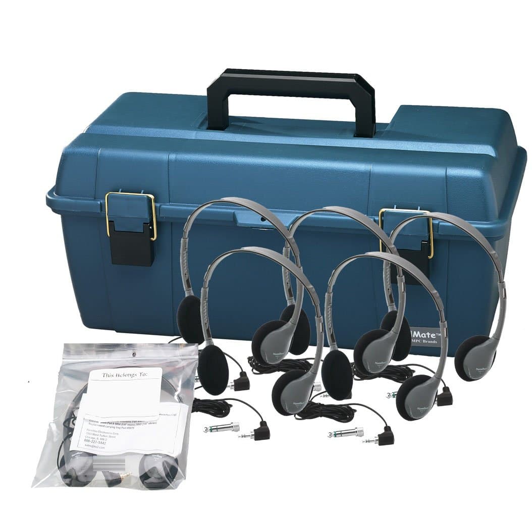 Personal Headset Lab Pack with Carry Case Headsets: 12, Ear Cushions: Foam, Volume Control: Included