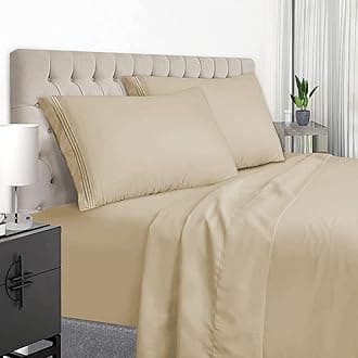 EaseHomeBeige King Bed Sheets Set - Deep Pocket to 18 inches Mattress 4 Piece - Premium Bedding Sheets & Pillowcases Collection - Extra Soft,Wrinkle, Fade, Stain Resistant