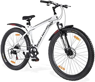 Urban Terrain Galaxy Max Multispeed Geared High Performance Mountain Cycles for Men with Complete Accessories MTB Bike 27.5T (7 Speed, White)