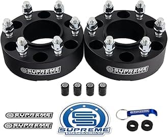 Supreme Suspensions - 2pc 1.5" Hub Centric Wheel Spacers for 2005-2020 Nissan Frontier (2WD 4WD) 6x114.3mm BP with M12x1.25 Studs 66.1mm Center Bore w/Lip [Black]