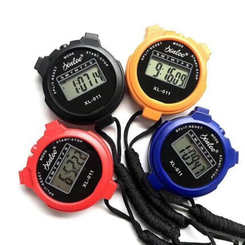 8Pcs Sports Stopwatch Timer, Multi-Function Waterproof Sport Digital Stopwatch Large Display with Date Time and Alarm Function Shockproof Sport Stopwatch for Swimming Running Sports Training (4 Color)