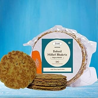 - Baked Bajra Methi Bhakhri - 200 Gms | Ready to Eat Millet Snack | Low Calorie No Palm Oil No Preservatives | Healthy Traditional Gujarati Snacks | Made in cold pressed sesame oil