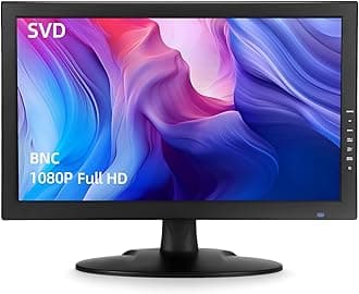 SVD 18.5 Inch Security Monitor – Supports 4K Input, 1366x768 HD LED Display, Ultra Thin CCTV Monitor with HDMI/VGA/BNC/USB, Professional Surveillance Screen for DVR, Home, Office
