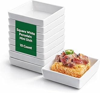 Restaurantware Mini Porcelain Dishes Pack of 10 Porcelain Sauce Dishes 2.6 Inch Appetizer Serving Dish, Chip-Resistant, Microwave, Oven, Freezer, Dishwasher Friendly, Spill-Preventing for Appetizers