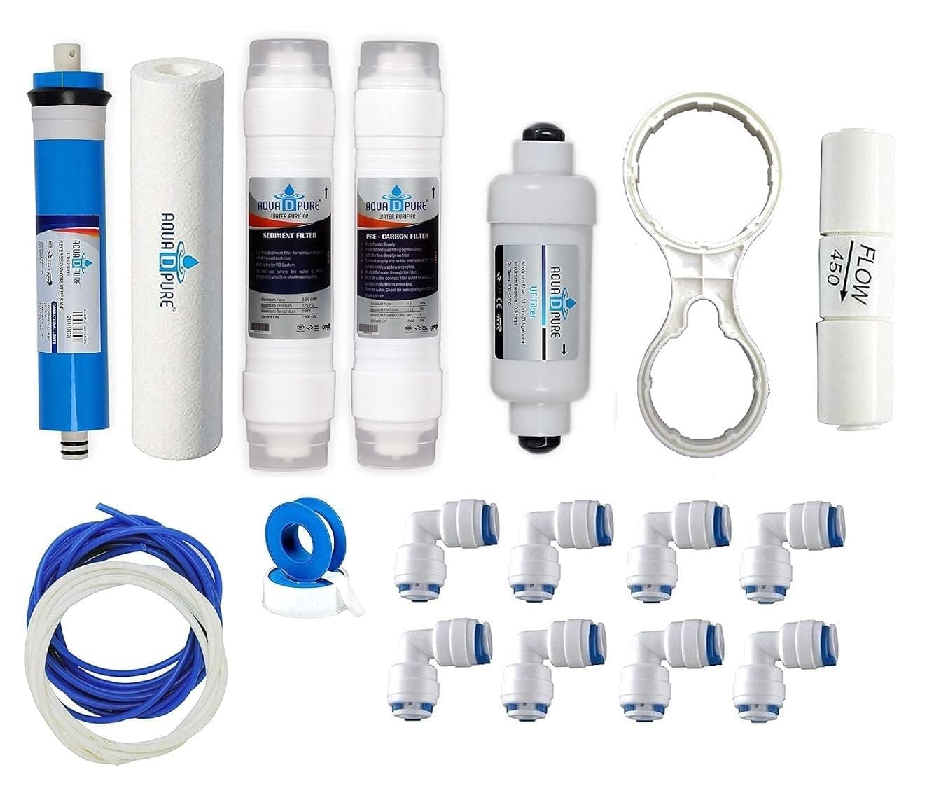 AQUA D PURE Complete 80 GPD RO Water Purifier Service Kit filter Suitable for All Type of Water Purifier