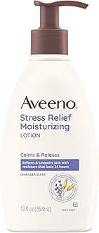 Aveeno Stress Relief Moisturizing Body Lotion with Lavender Scent, Natural Oatmeal to Calm & Relax, Non-Greasy Daily Stress Relief Lotion, 12 fl. oz
