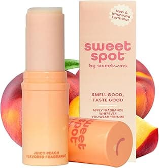 SweetSpot Flavored Solid Perfume Stick, Portable Travel Perfumes for Women, Long Lasting Fragrances, Non Sticky Formula, Natural Ingredients, Fragrance Stick (Peach)