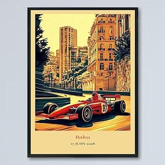 Vintage F1 Racing Baku 17 JUIN 2018 Poster, Race Car Print, Vintage Car Racing Poster, Race Fan Gift, Executive Office Decor, F1 Gift Idea 0r7EZS