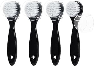 Facial Cleansing Brush 4 PCS, Face Exfoliating Scrubber Brush Soft Face Wash Scrub Exfoliator for Makeup Skincare Removal (Black)