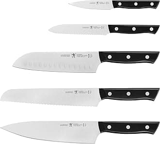 Dynamic Razor-Sharp 5-Piece Kitchen Knife Set, Chef Knife, Bread Knife, German Engineered Informed by 100+ Years of Mastery