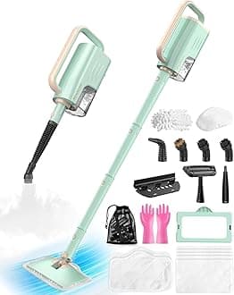 Steam Mop Cleaner Safe High-temp for Deep Cleaning, Lightest Detachable Floor Steamer with 2 Steam Mode 3 Adjustable Level Heavy Duty Powerful Handheld Steam Cleaner for Hardwood & Laminate Tile Grout
