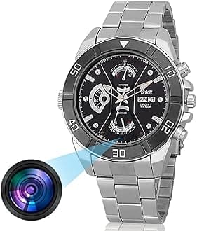 m mhb New Full HD 1080p Security Camera HD Spy Wrist Watch Camera Surveillance Indoor Outdoor Hd Video Recording with Inbuilt 32GB SD Card