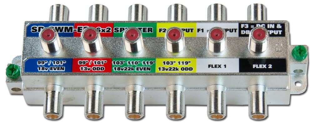 SD SWM-E1, 6 Input, Splitter, Connect (2) SWM8 or SWM16 switches
