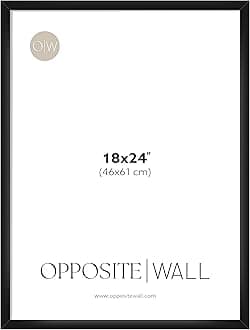 Opposite Wall - 18x24 in -Black Picture Frame - Lightweight, Versatile & Shatterproof - Wall Hanging Poster or Photo Frame - Wall Decor for Office, Gallery & Home