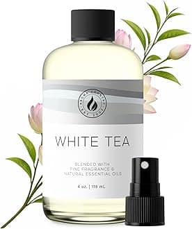 Aroma Country White Tea Diffuser Oil - Luxury Essential Oils for Diffuser Refill & Air Freshener Room Spray, Long-Lasting, Natural Home Fragrance and Hotel Scent for Diffusers & Machines (4 Fl. oz)