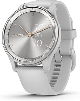 GARMIN VIVOMOVE TREND, SILVER STAINLESS STEEL BEZEL WITH MIST GREY CASE AND SILICONE BAND