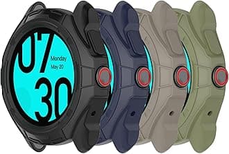 Compatible with TicWatch Pro 5 Enduro/Ticwatch Pro 5 Case, Silicone Shell Case Cover Replacement Shock-Proof for Ticwatch Pro 5 Accessories (Black+Blue+Green+Sandstone Color)