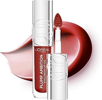 Lip Oil, Plump Ambition with Hyaluronic Acid & Tripeptides, Smoother & Plumper Lip Appearance, Glass-Like Finish, Shade 485 Wine O'Clock, 5ml