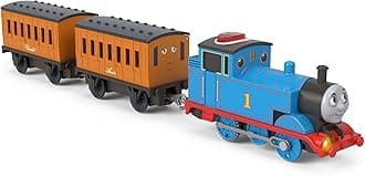 Thomas & Friends Toy Train, Motorized Talking Engine & Cargo Car/Tender Featuring Thomas from the Classic Series & All Engines Go, JDF25