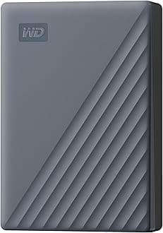 6TB My Passport Works with USB-C, portable external hard drive, USB 3.2 Gen 1, software for device management, backup, password protection, Works with PC, Mac, Chromebook, Gaming Consoles, Grey