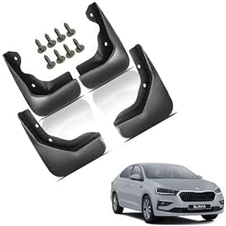 Autokaar OE Type/Box Type Car Mud Flap for Skoda Slavia, Black