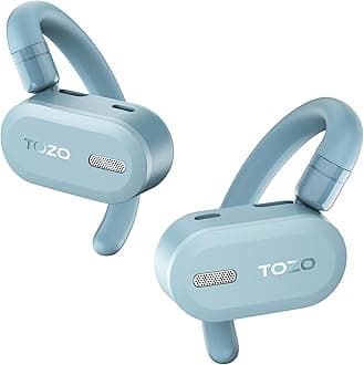 O2 True Open Ear Wireless Headphones Lightweight with Multi-Angle Adjustment, Bluetooth 5.3 Earbuds with Dual-Axis Design for Long-Lasting Comfort, Crystal-Clear Calls for Driving, Blue