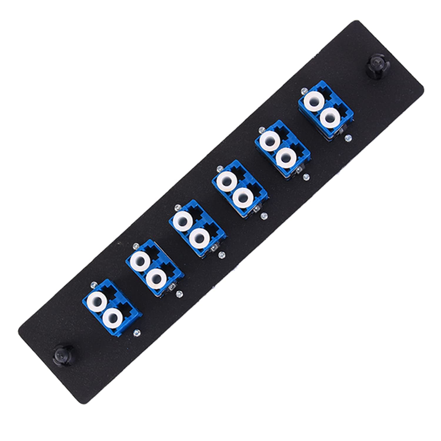 VFLTOOL 6 Duplex LC Adapters LGX Footprint Fiber Patch Panel Loaded 12 Fiber Ports Couplers Enclosure - LC UPC Blue Compatible with SingleMode Multimode|1.25G/10GB OS1-2/OM1-3)