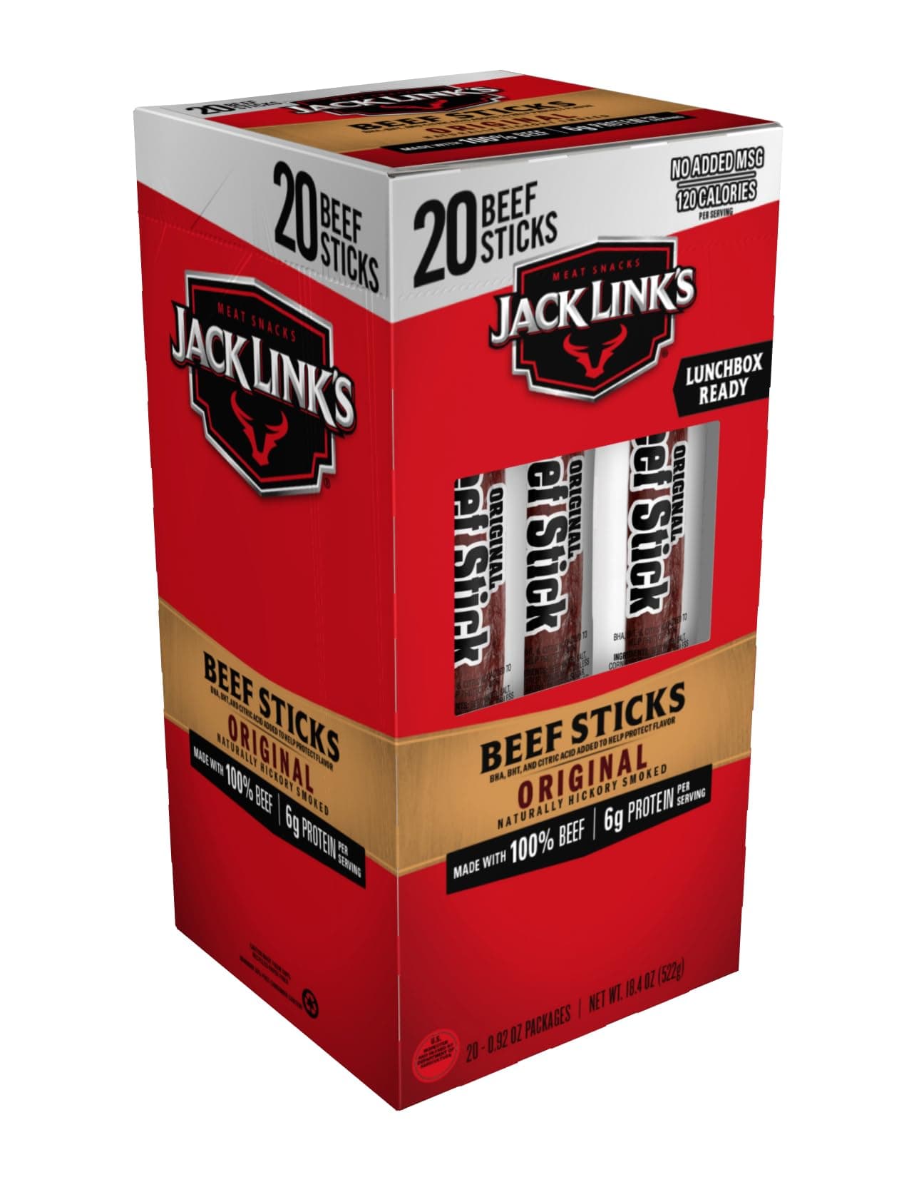 Jack Links Jack Link's Beef Sticks, Original, 20 Count, 0.92 Ounce