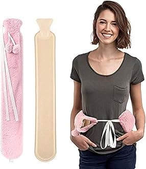 ERYUE Hand Warmer,ERYUE Long Hot Water Bag with Plush Cover 2L Large Capacity Rubber Hot Water Bottle Hand Feet Warmer for Bed Hot Compress Cold Therapy Waist Shoulder Pain