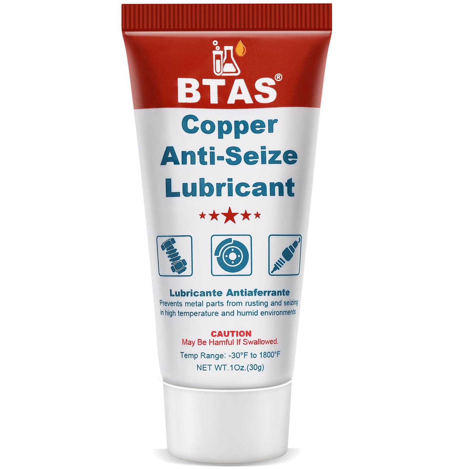 Copper Anti-Seize Compound Thread Lubricant Grease Never Antiseize High Temp for Spark Plug Bolts 1 oz 1Pcs