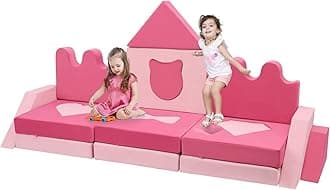 20Pcs Modular Kids Play Couch - Pink Kids Couch for Playroom Bedroom Living Rooms