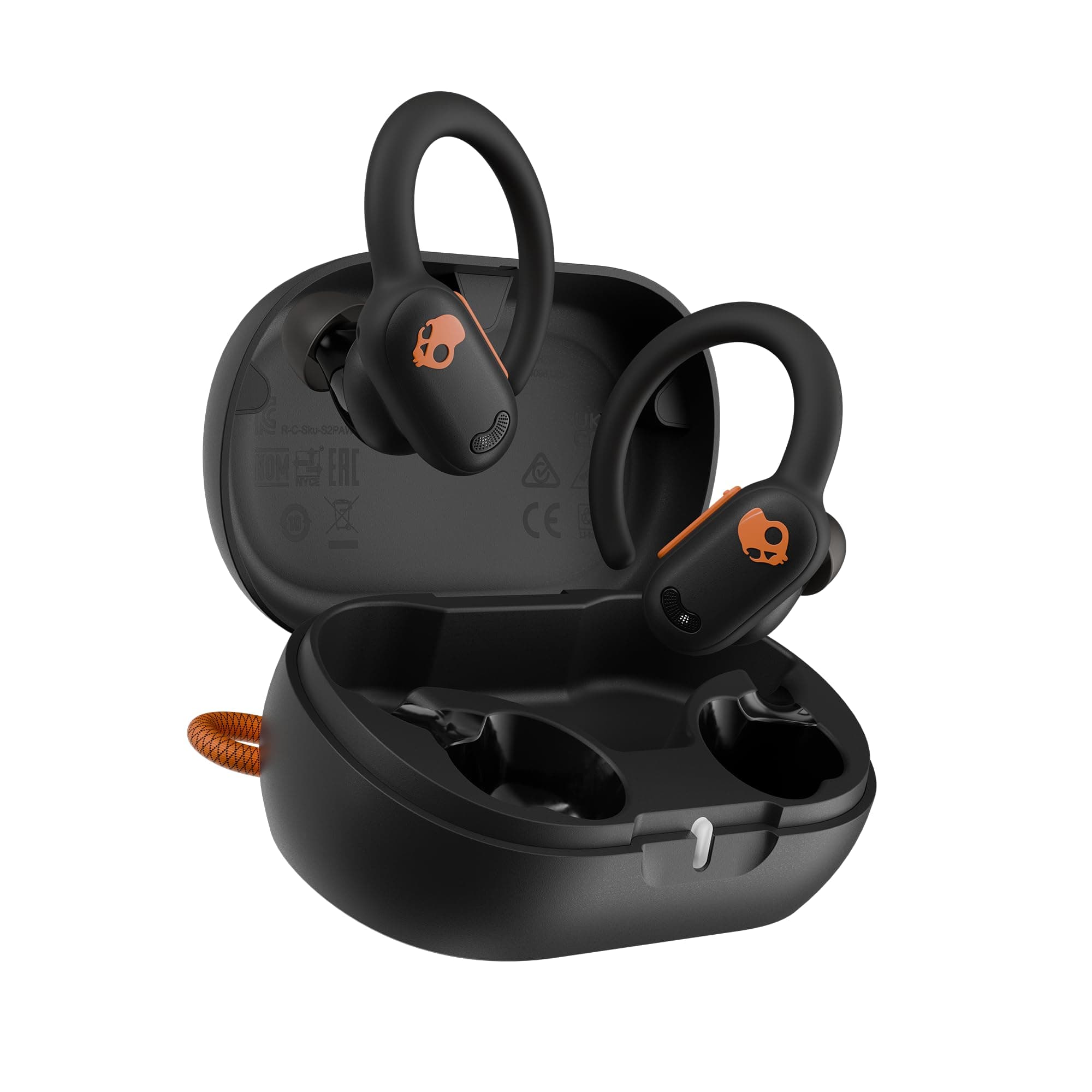 Push ANC Active Wireless Bluetooth In-Ear Earphones with Microphone, 58 Hours Runtime, IP67 Waterproof, Wireless Charging, Compatible with iPhone and Android – True Black