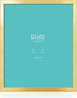 LaVie Home 24 x 30 Picture Frame, Large Poster Frame with High Definition Plexiglass, Horizontal or Vertical Wall Gallery Poster Frames Suitable for Photos, Artworks, Posters,Puzzle, Gold 1pc