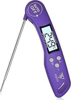 DOQAUS Meat Thermometer, 3s Instant Read Food Thermometer-Backlit LCD, Foldable Probe, Auto On/Off, ±1℃ Accuracy, Barbecue Thermometer for Grill, Kitchen, Milk, Purple