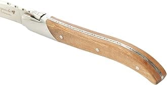 FLYINGCOLORS Flying Colors Laguiole Steak Knife Set. Stainless Steel, Olive Wood Handle, Gift Box, 6 Pieces