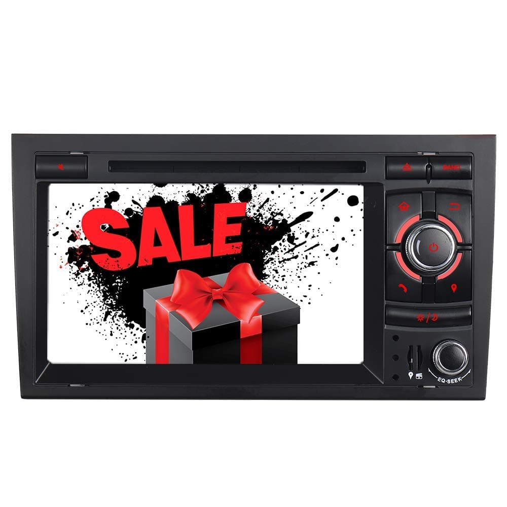 IAUCH GPS Navigation 9.0 Android Car Stereo Sat Nav with Built-in WiFi Support DAB+ 4G Bluetooth BT-Music and PB-Download, Mirror Link for AUDI A4 B6 B7 SEAT EXEO (Black Unilateral Buttons)