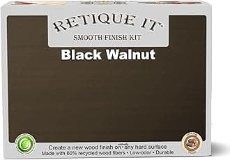 Gel Stain Liquid Wood Kits by Retique It - Real Paintable Wood. Great Companion to Chalk Finish Paint, Milk Paint, Furniture Paint. (2X Double (100 sq ft), Brushed Finish, 30 Black Walnut)