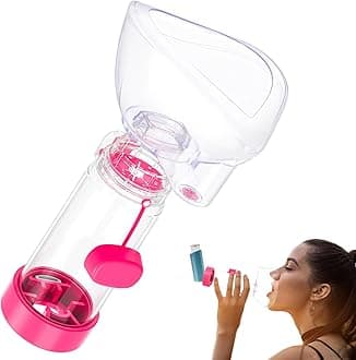 Inhaler Spacer for Kids and Adults, Soft Fit Mask, Portable and Lightweight, Suitable for Home and Travel – Nessi OTC Spacer (Pink/Adult)