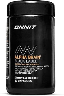 - Alpha Brain Black Label Capsules, IGEN Non-GMO Tested Citicoline Brain Supplement for Concentration and Memory, Lion’s Mane, Lutemax Lutein, L Theanine and Mucuna Pruriens, 80 Count