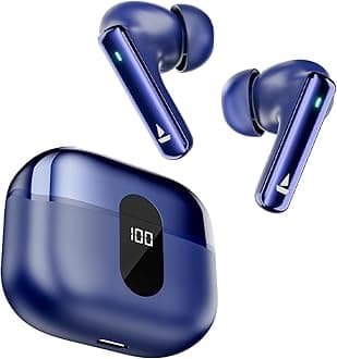 Airdopes 121 Pro Plus, 100HRS Battery, 4Mics ENx, 50ms Low Latency, Fast Charge, LED Display, IPX5, v5.3 Bluetooth in Ear Earbuds, TWS Ear Buds Wireless Earphones with mic (Blue)
