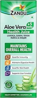 Zandu Aloe Vera + 5 Herbs Health Juice | Ayurvedic Immunity Booster | Good for Digestive Health, Skin Health & Liver Function | No Added Sugar (1000ml)