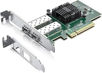 H!Fiber 10Gb SFP+ PCI-E Network Card NIC, with Intel 82599ES Chip, Dual SFP+ Ports, Compare to Intel X520-DA2 (E10G42BTDA), PCIe X8, Ethernet LAN Network Adapter Support Windows/Linux/VMware