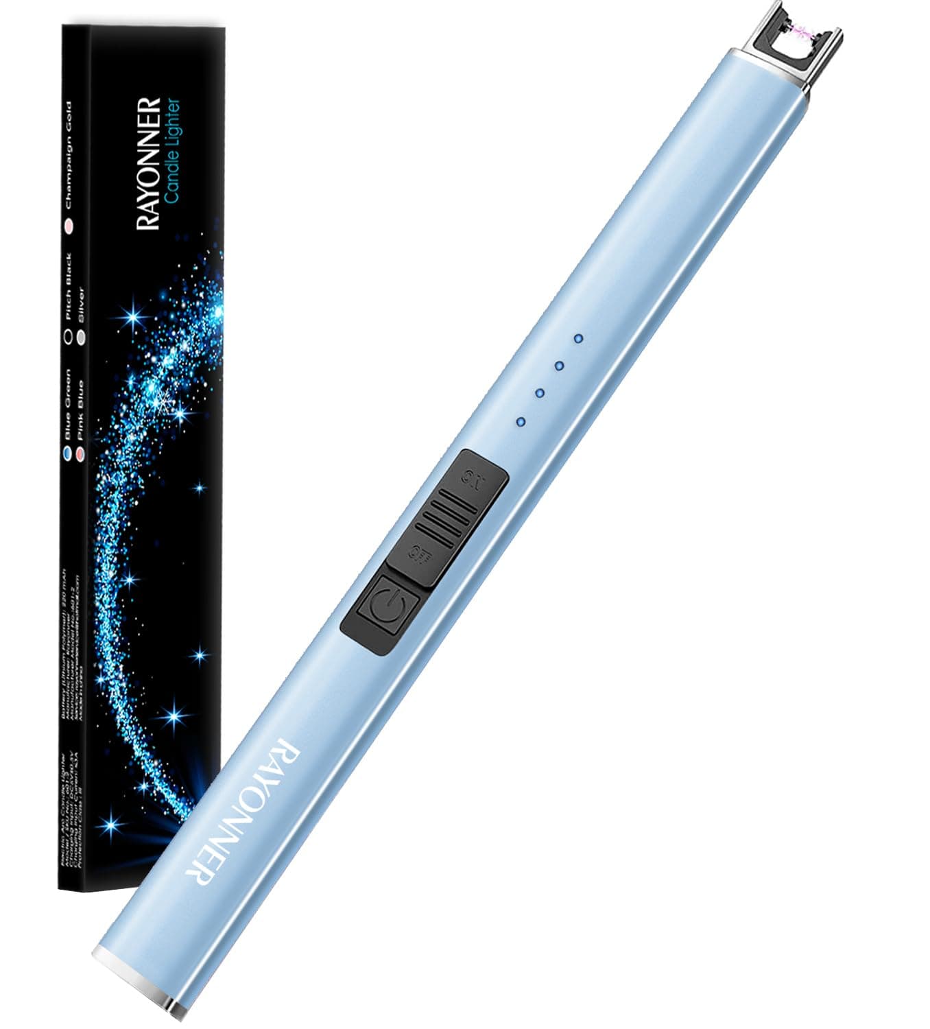 RAYONNER Lighter Electric Lighter Candles Lighter Rechargeable USB Lighter Arc Lighter (1Pack, Sierra Blue)