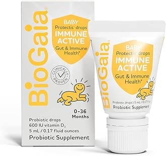 BioGaia Immune Active Baby Probiotic Drops + Vitamin D | for Babies & Toddlers 0-36 Months | Supports Digestive & Immune Health | Allergen, Dairy, Soy & Gluten Free | Backed by 30 Years of Research