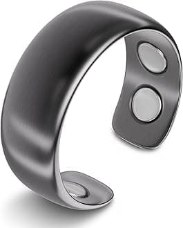 MagnetRX® Magnetic Ring - Elegant Stainless Steel Ring - Magnet Rings for Men (Gunmetal | Size: 6)